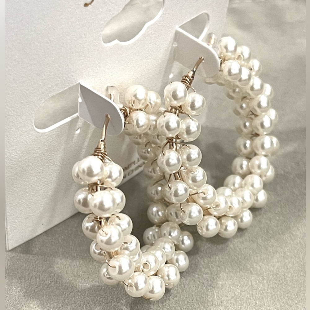 Pearl hoop earrings